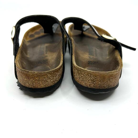Birkenstock Gizeh Black Metallic Thong Sandals Women's 8 US - Picture 6 of 9